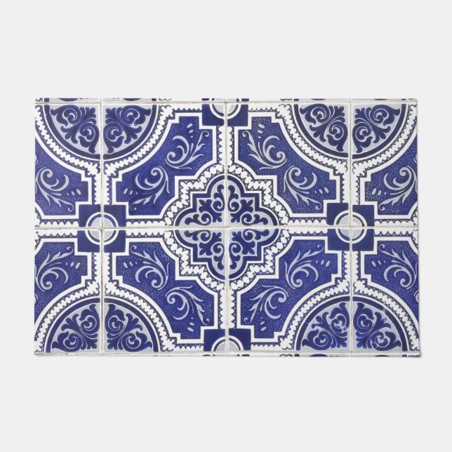 Paillasson Russe Vintage Portugais Carreaux Motif - Azulejo (Devant)