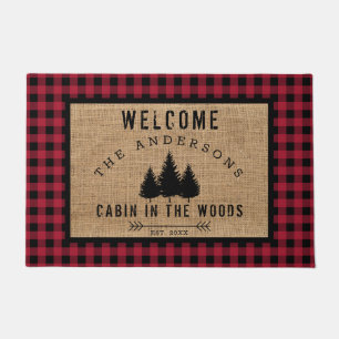 Paillasson Rustic Country Famille Bienvenue au Cabine Woods