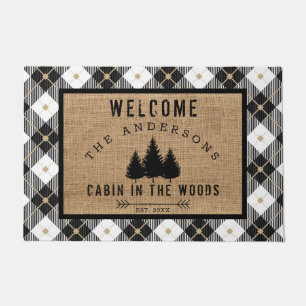 Paillasson Rustic Country Famille Bienvenue au Cabine Woods