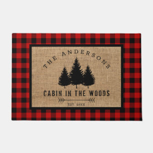 Paillasson Rustic Country Family Nom Cabin dans les Woods