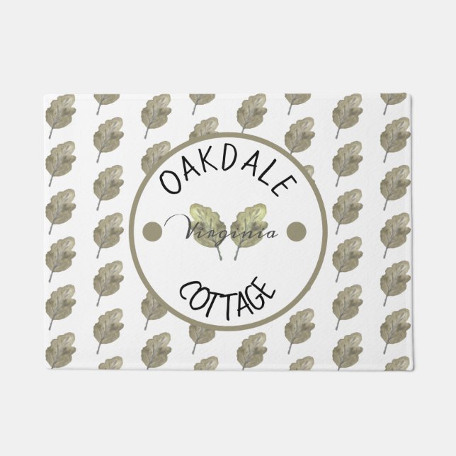 Paillasson Rustic Location Cabine Cottage Feuilles botaniques (Devant)