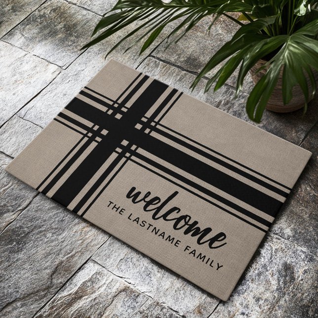 Paillasson Rustic Plaid stripes Custom (Custom Welcome Mat)