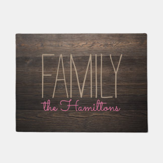 Paillasson Rustic WOOD Chic Family Monogramme GRAS ET ROSE