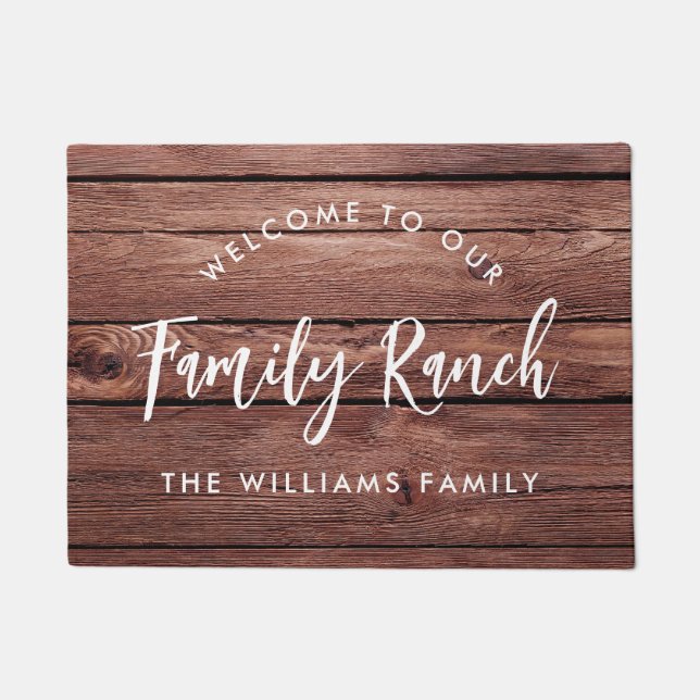 Paillasson Rustic Wood Family Ranch Bienvenue (Devant)