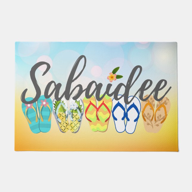 Paillasson Sabaidee Lao Welcome Doormat - Flipflops (Devant)