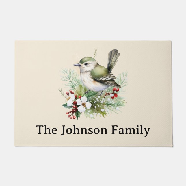 Paillasson Saison de Noël des oiseaux d'hiver (Devant)
