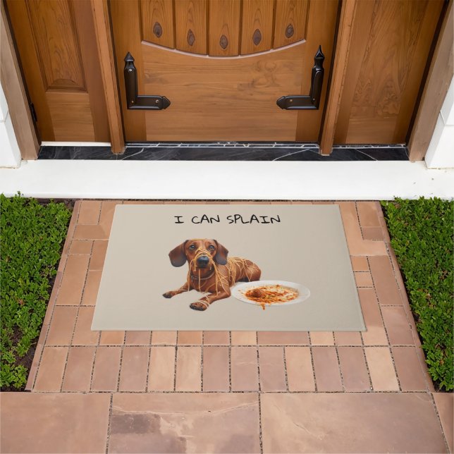 Paillasson Sale Dachshund vilain  (De plein air)