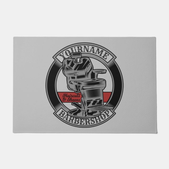 Paillasson Salon de coiffeur Retro Personnalisé (Devant)