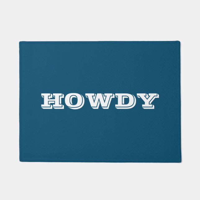 Paillasson Salut ou nom "Howdy", Ocean Blue (Devant)
