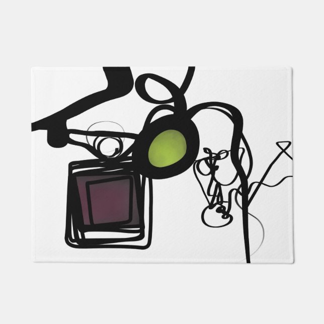 Paillasson Salutations de Philydion : Abstrait noir & blanc (Devant)