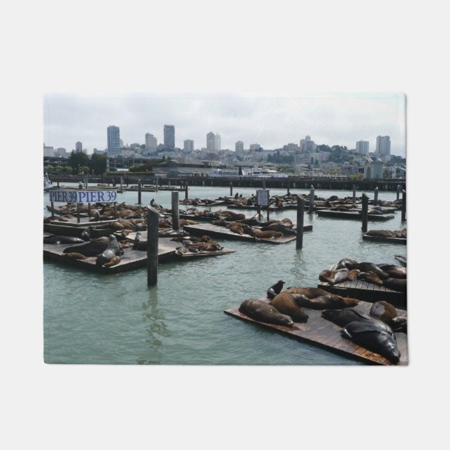 Paillasson San Francisco et Pier 39 Sea Lions City Skyline (Devant)
