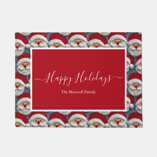 Paillasson Santa Clause Holidays nom de famille (Devant)