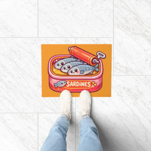 Paillasson Sardines Mignonnes Peuvent Orange Rose