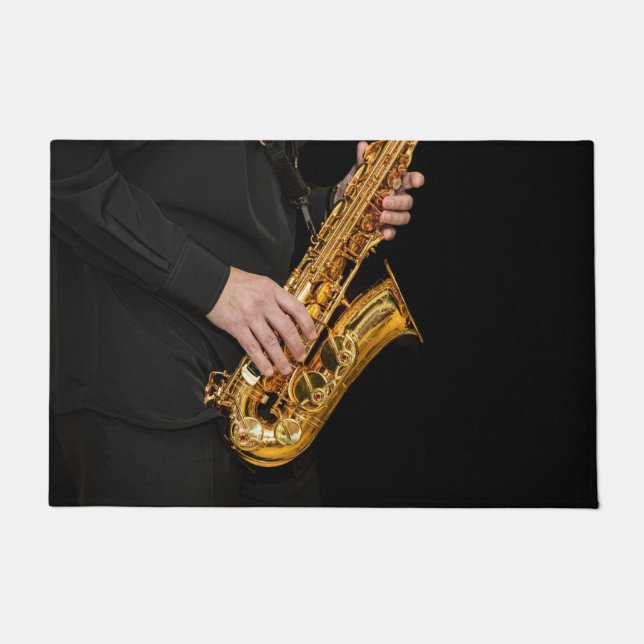 Paillasson Saxophone Player Jazz Doormat - Instrument de musi (Devant)