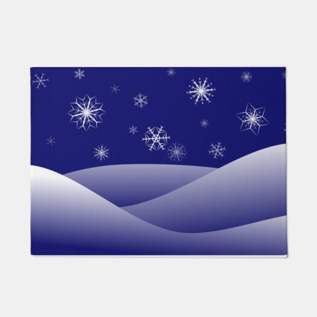 PAILLASSON SCÈNE DE NEIGE D'HIVER (Devant)