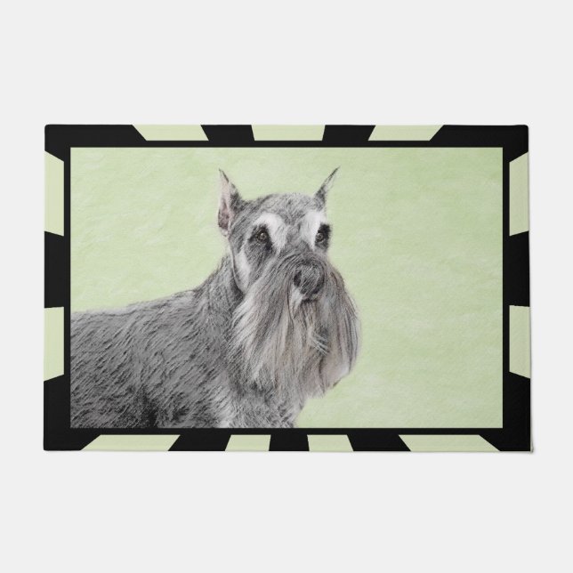 Paillasson Schnauzer (Géant, Standard) Peinture - Art Canin (Devant)