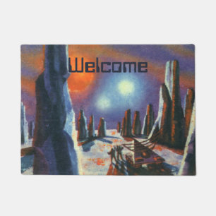 Paillasson Science-fiction vintage de planète étrangère avec
