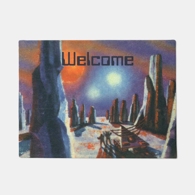 Paillasson Science-fiction vintage de planète étrangère avec  (Devant)
