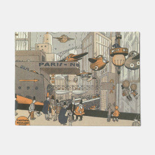 Paillasson Science-fiction vintage Paris urbain, Steam Punk