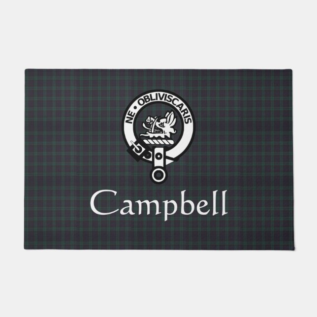 Paillasson Scottish Campbell Crest Badge & Tartan (Devant)