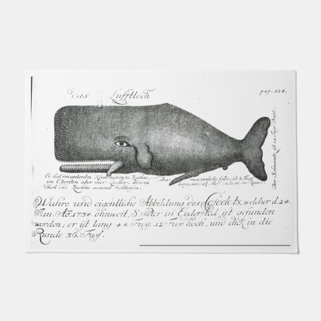 Paillasson Scrimshaw nautique vintage plage steampunk baleine (Devant)