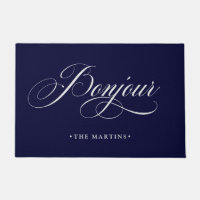 Script bleu et blanc de marine | Bonjour