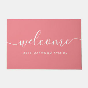 Paillasson Script de calligraphie moderne Bienvenue Adresse d