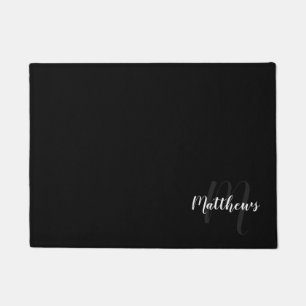 Paillasson Script moderne Monogramme personnalisé et nom de f