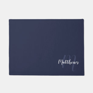 Paillasson Script moderne Monogramme personnalisé et nom de f