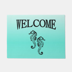 Paillasson Seahorses Aqua Welcome