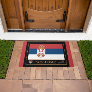 Paillasson Serbie & Serbie Drapeau maison matelas / sport Bie