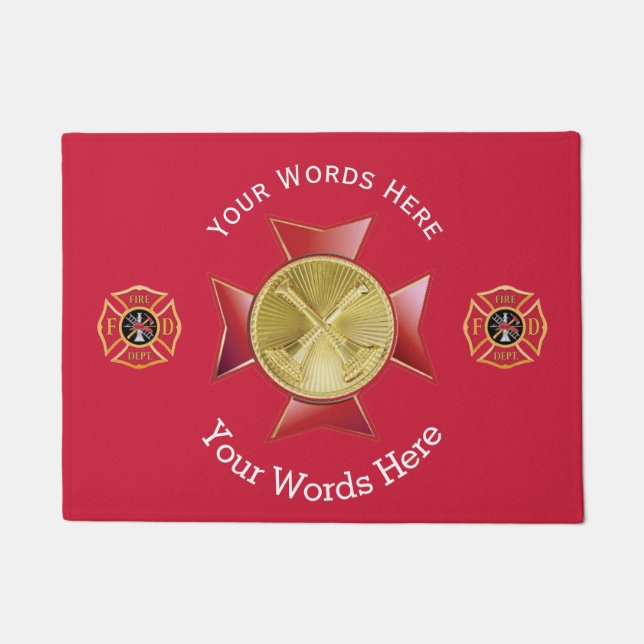 Paillasson Service d'incendie 2 Bugle personnalisé (Devant)