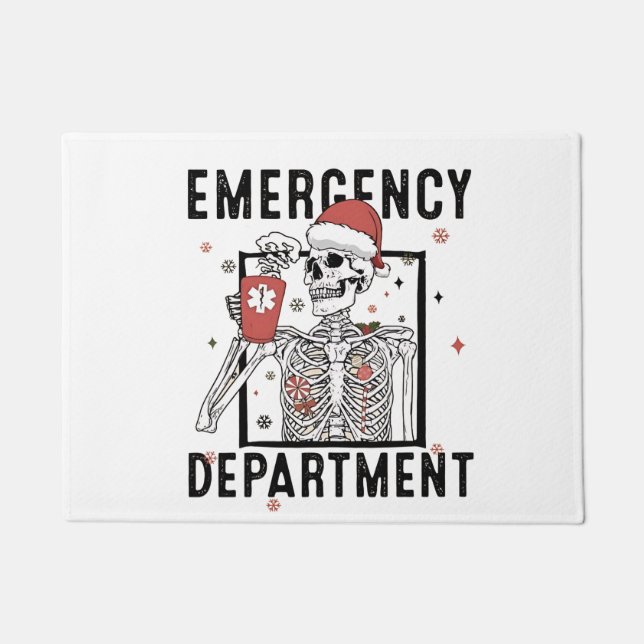 Paillasson Service d'urgence Skeleton Nuring Coffee Lover (Devant)
