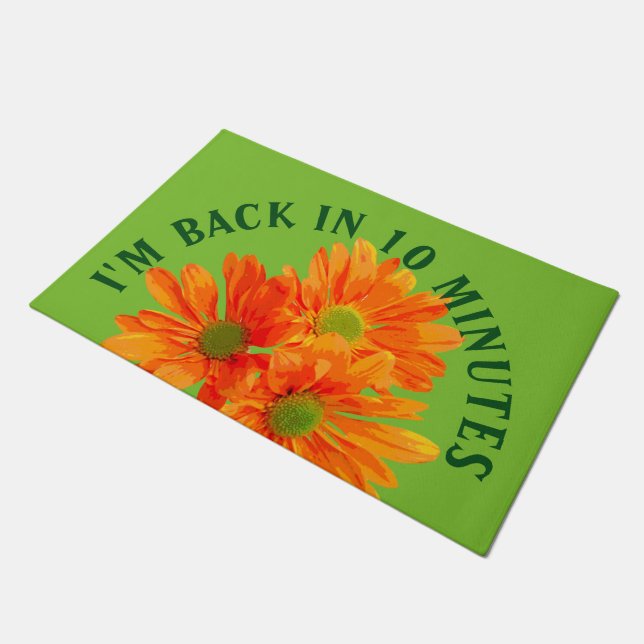Paillasson Seulement 3 Gerbera Daisy Blossoms + votre dos. &  (Incliné)