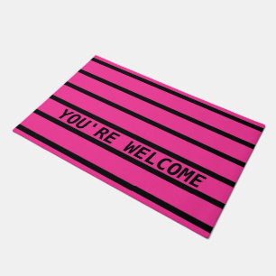 Paillasson SEULEMENT DES BANDES DE COULEUR - rose + votre dos