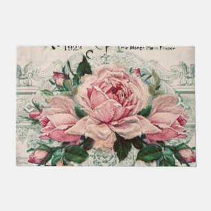 Paillasson shabby chic, découpage, victorien, français chic