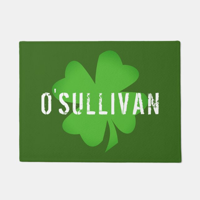 Paillasson Shamrock | Clocher à quatre feuilles| Vert personn (Devant)