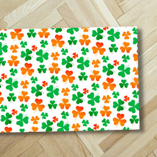 Paillasson Shamrock Clover Green Orange Retro Élégant Irlanda