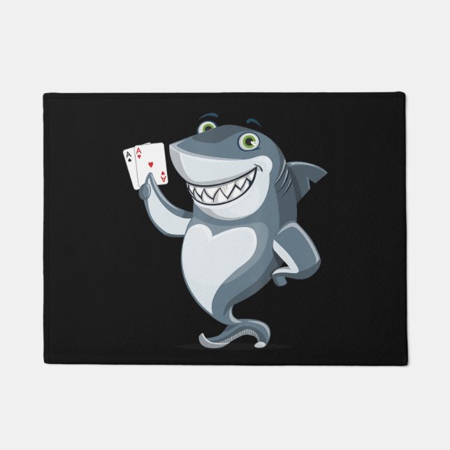 Paillasson Shark Poker Player - Drôle Poker cadeau (Devant)