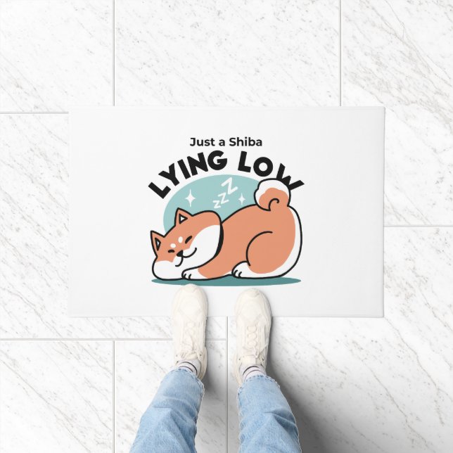 Paillasson Shiba Inu Art : Juste un Shiba Lying Low (Intérieur)