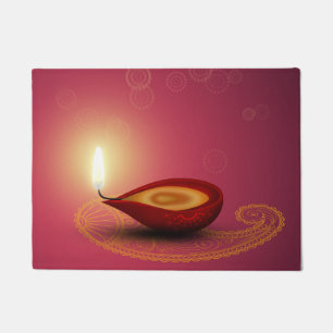 Paillasson Shiny Happy Diwali Diya - mat de porte