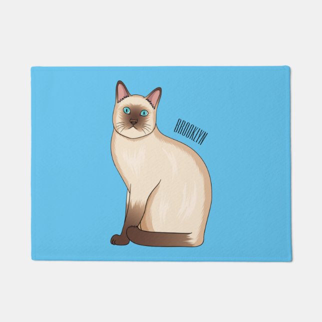 Paillasson Siamese cat cartoon illustration  (Devant)