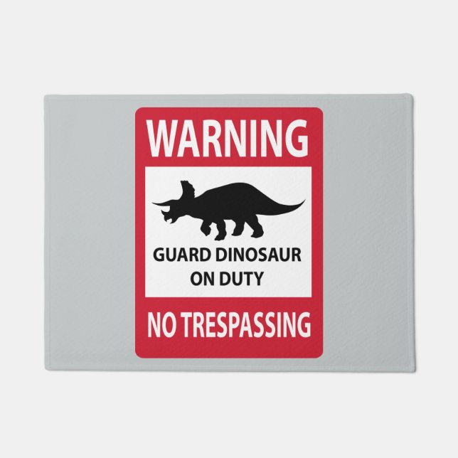 Paillasson Signe d'absence d'intrusion (Tricératops) (Devant)