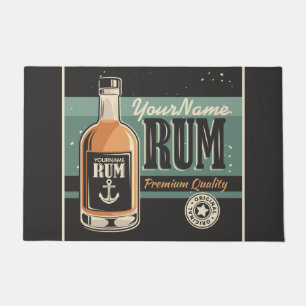 Paillasson Signe rétro de bouteille de rhum de marin personna