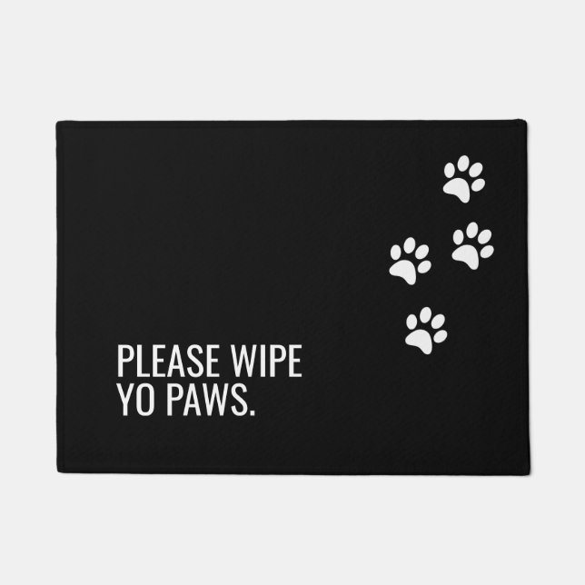 Paillasson S'Il Vous Plaît Effacer Yo Paws Drôle Citation Chi (Devant)