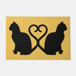 Paillasson Silhouette Coeur Deux Chats