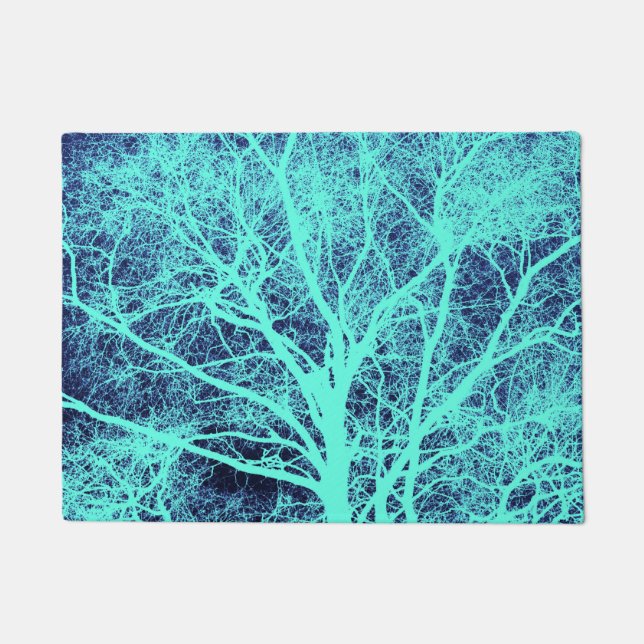 Paillasson Silhouette d'arbre vert (Devant)