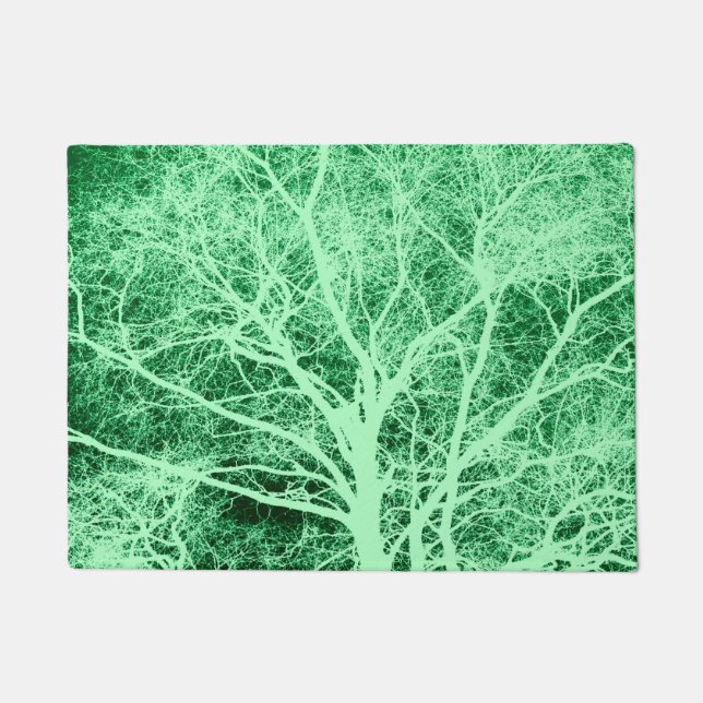 Paillasson Silhouette d'arbre vert (Devant)