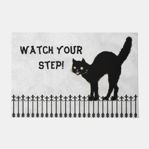 Paillasson Silhouette de Chat noir Halloween