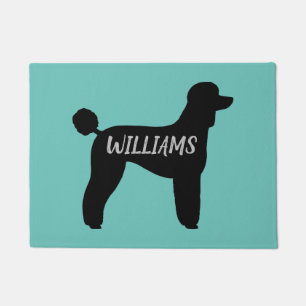 Paillasson Silhouette de chien de caniche standard noir perso